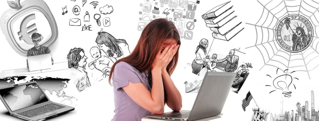 frustrated woman laptop