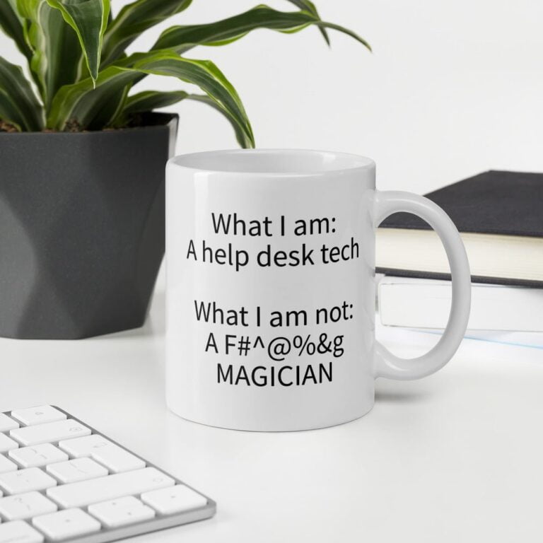 help desk tech coffee mug