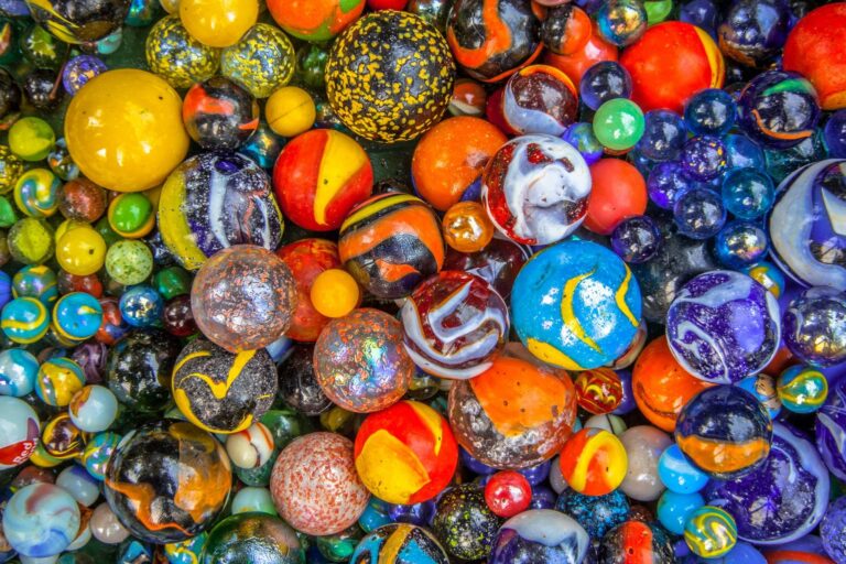 Background of marbles in many colors