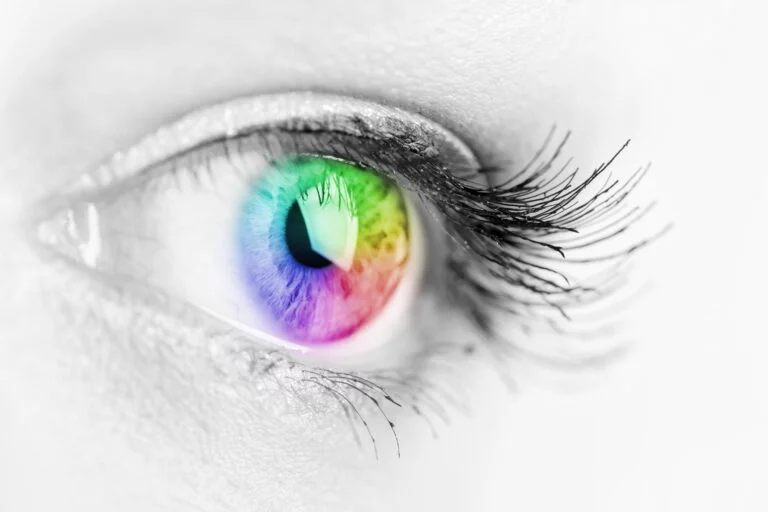 Girl colorful and natural rainbow eye