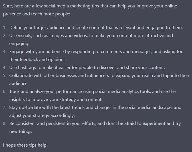 ChatGPT Social Media Marketing Tips